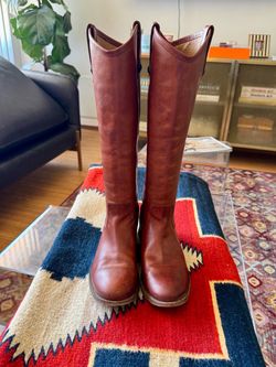 Frye Melissa Tall Riding Boots Women's 7 Cognac Leather