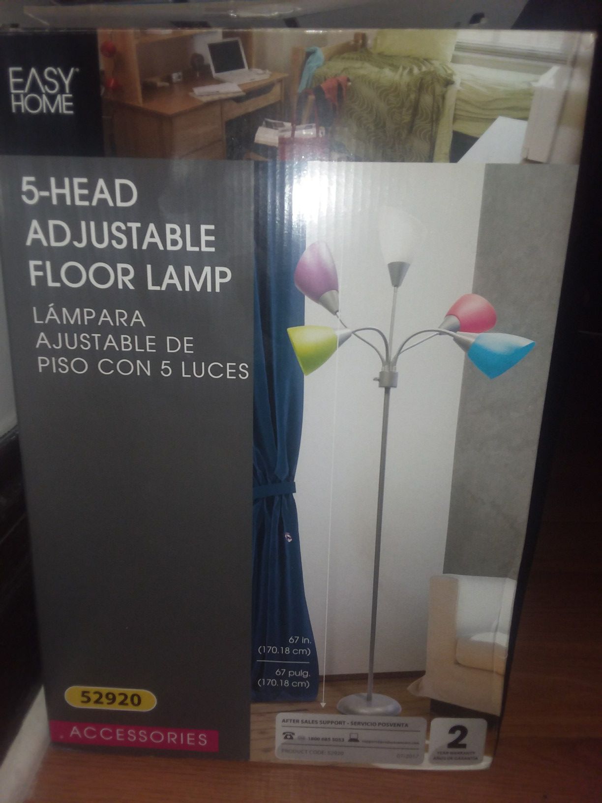 Easy Home 5 head adjustable floor lamp