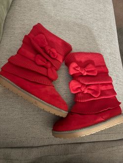 Size 2 girl red boots