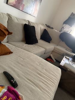 Cream Fabric Sectional Sofa