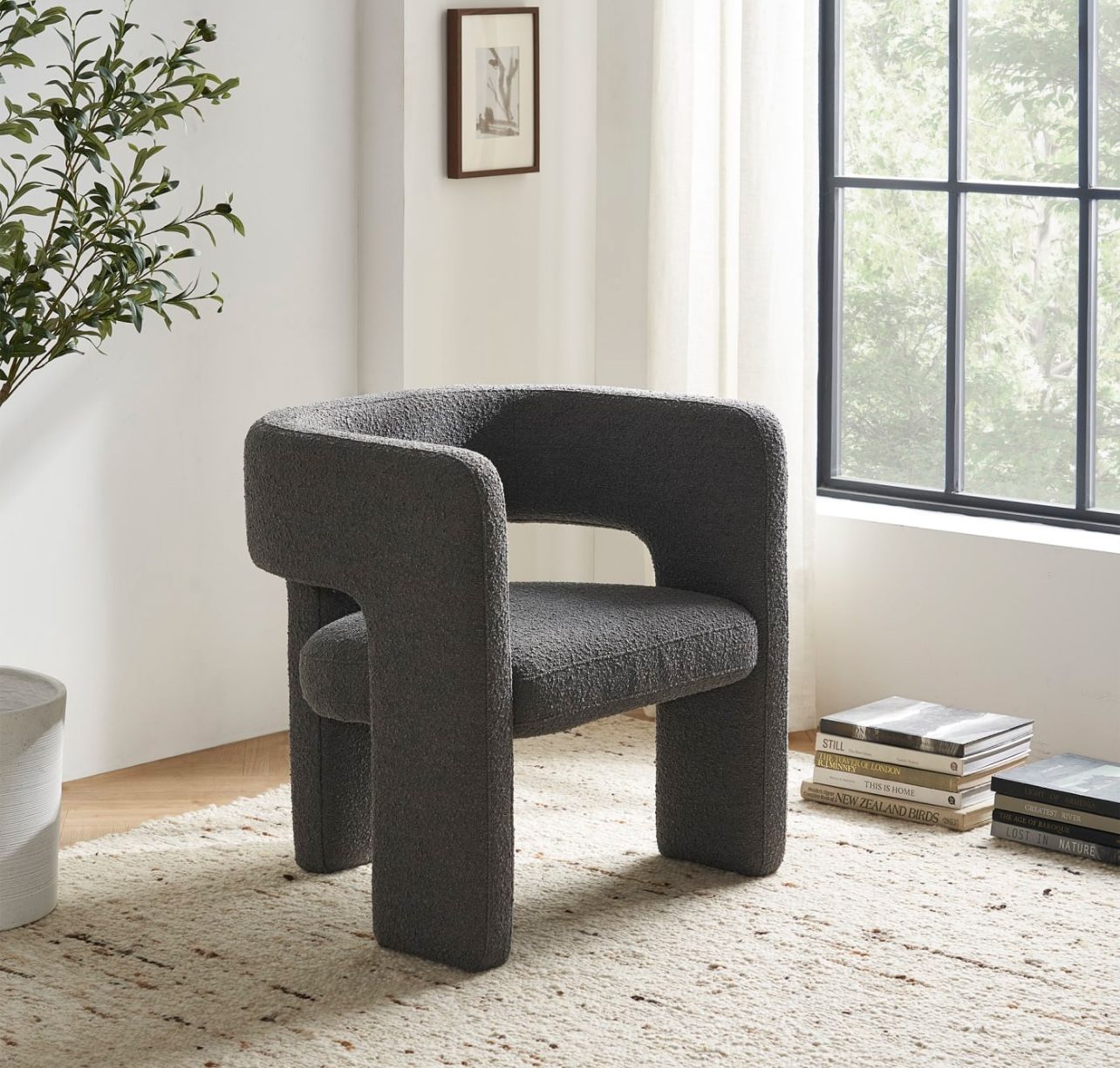 Castlery Paloma Bouclé Storm Gray Armchair