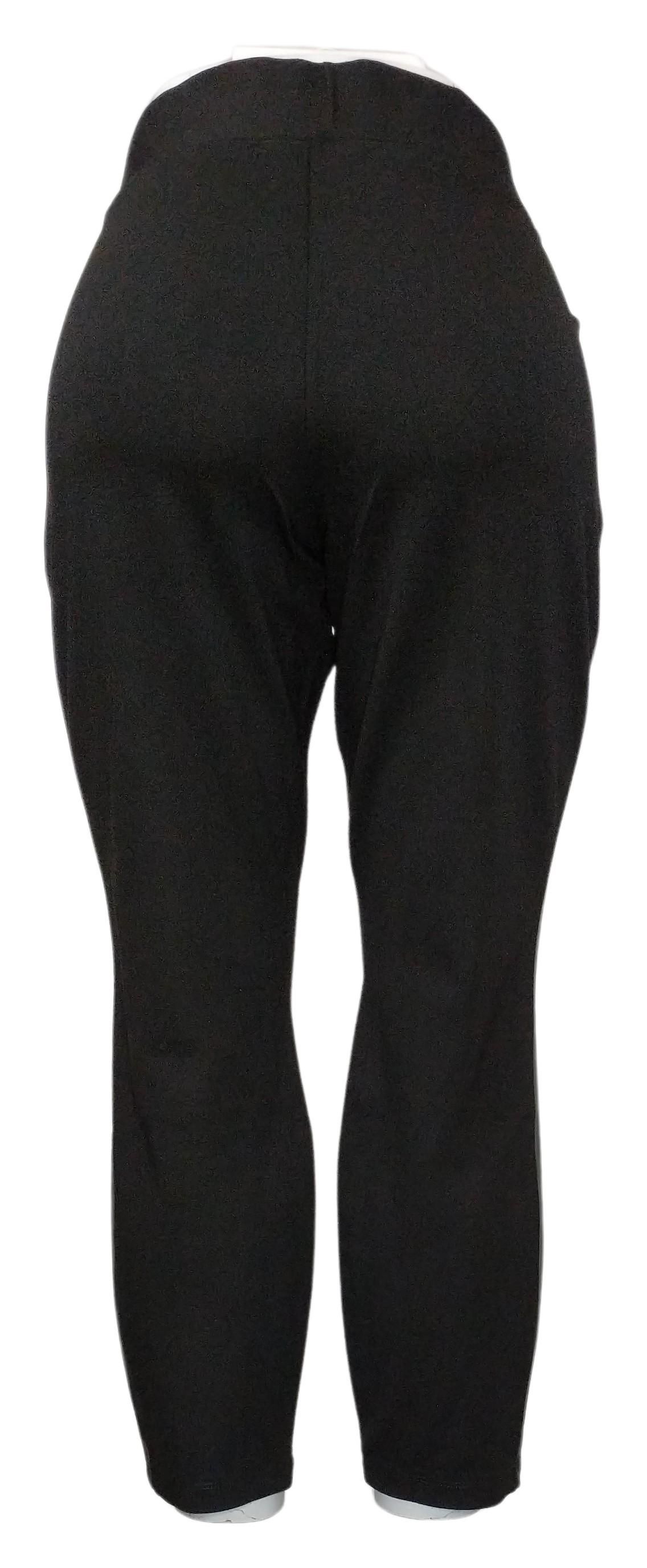H by Halston Women's Leggings Sz 16P Petite Ponte w/ Faux Leather Black A311511
