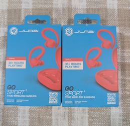 JLab Go Air Sport True Wireless Bluetooth Earbuds  Coral