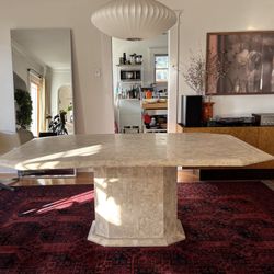 Marble and Brass Dining Table