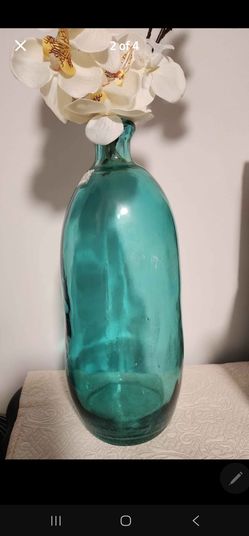 Large Teal Glass Bottle Vase in Glendale 91203