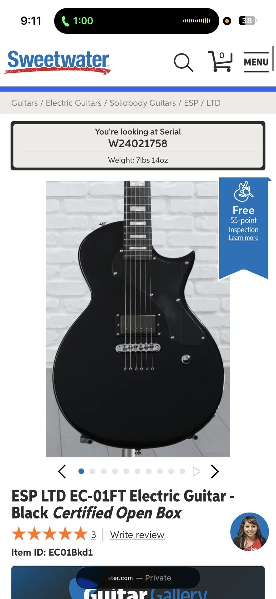 ESP LTD EC-01FT Black Buy Or Trade 