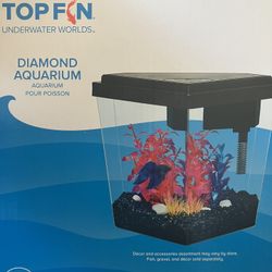 Like New Top Fin 1gal Diamond Aquarium AND setup 