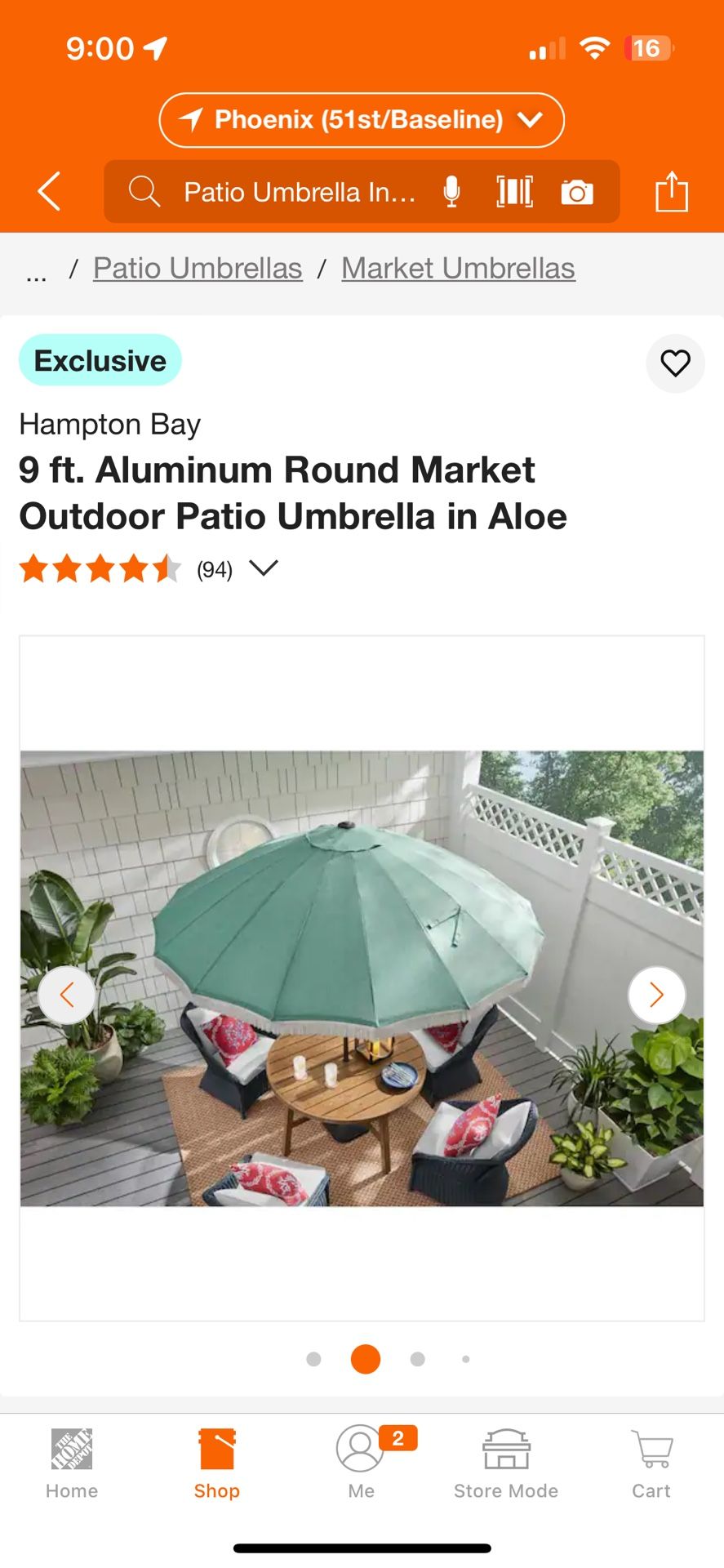 9 auto tilt sunbrella patio umbrella California Umbrella 9 ft. Matted White Aluminum Market Patio Umbrella Auto  Tilt in Astoria Sunset Sunbrella 194061884072