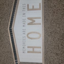 NEW WOOD AND METAL PLAQUE. LOOKS GREAT IN ANY ROOM OR THE FRONT DOOR.  19.5" LONG X 9.5" TALL
