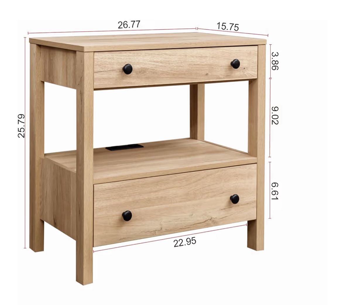 Nightstand/ End table With charging Station 