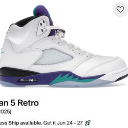 Air Jordan Retro 5 “Grape” 2025 11-12 