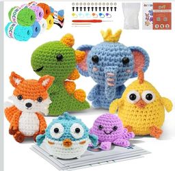 New DIY Crochet Kit -6 Stuffed Animals