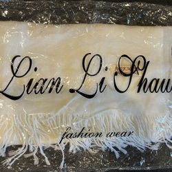 LARGE WHITE SHAWL 70% PASHMINA/30% SILK-about 5 Ft By 2 Ft-BRAND NEW