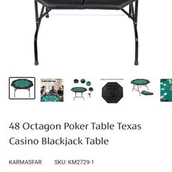 48 Octagon Poker Table