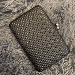 Women’s Wallet Clutch Black External and Silver Hardware