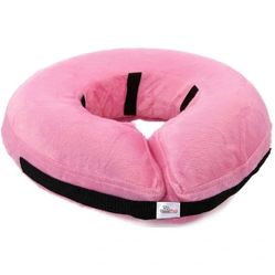 BENCMATE Protective Inflatable Collar for Dogs and Cats - Soft Pet Recovery Collar Does Not Block Vision E-Collar
Pink size large 
