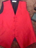 Red and black silk vest