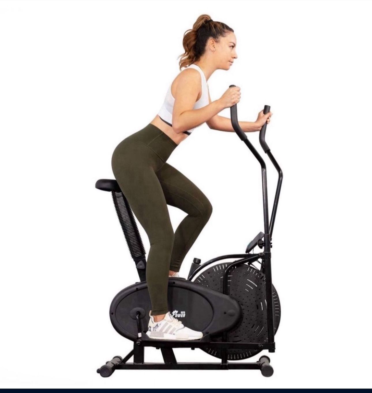  Dual Action Elliptical Fan Bike Cross Trainer Air Resistance System Machine Exercise Workout w/LCD Monitor96427 Xp
