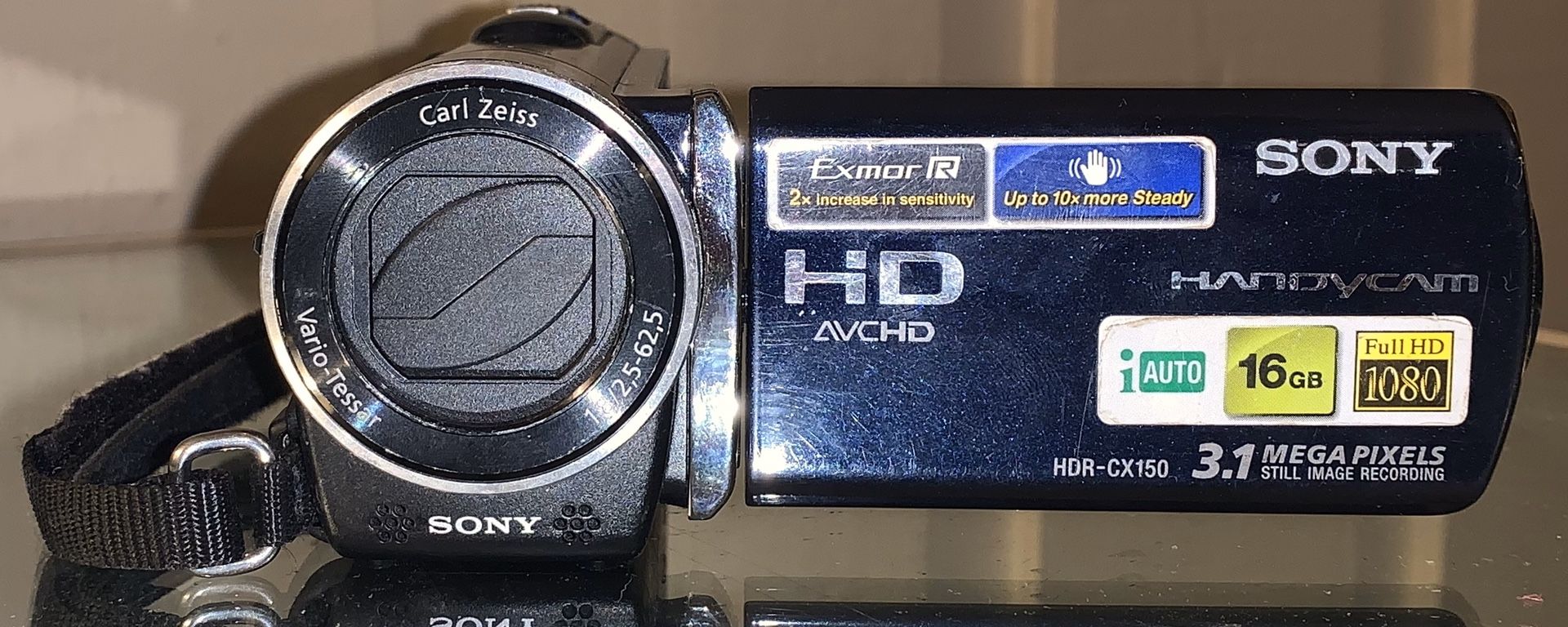 Blue Sony HDR-CX150 16GB High Definition Handycam Camcorder Complete