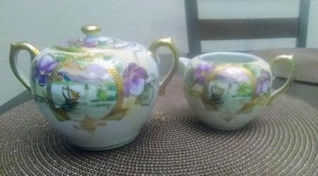 Vintage Japanese Nippon Creamer and Sugar