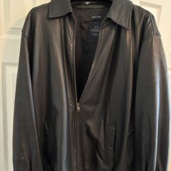 Nautica Black Leather Jacket