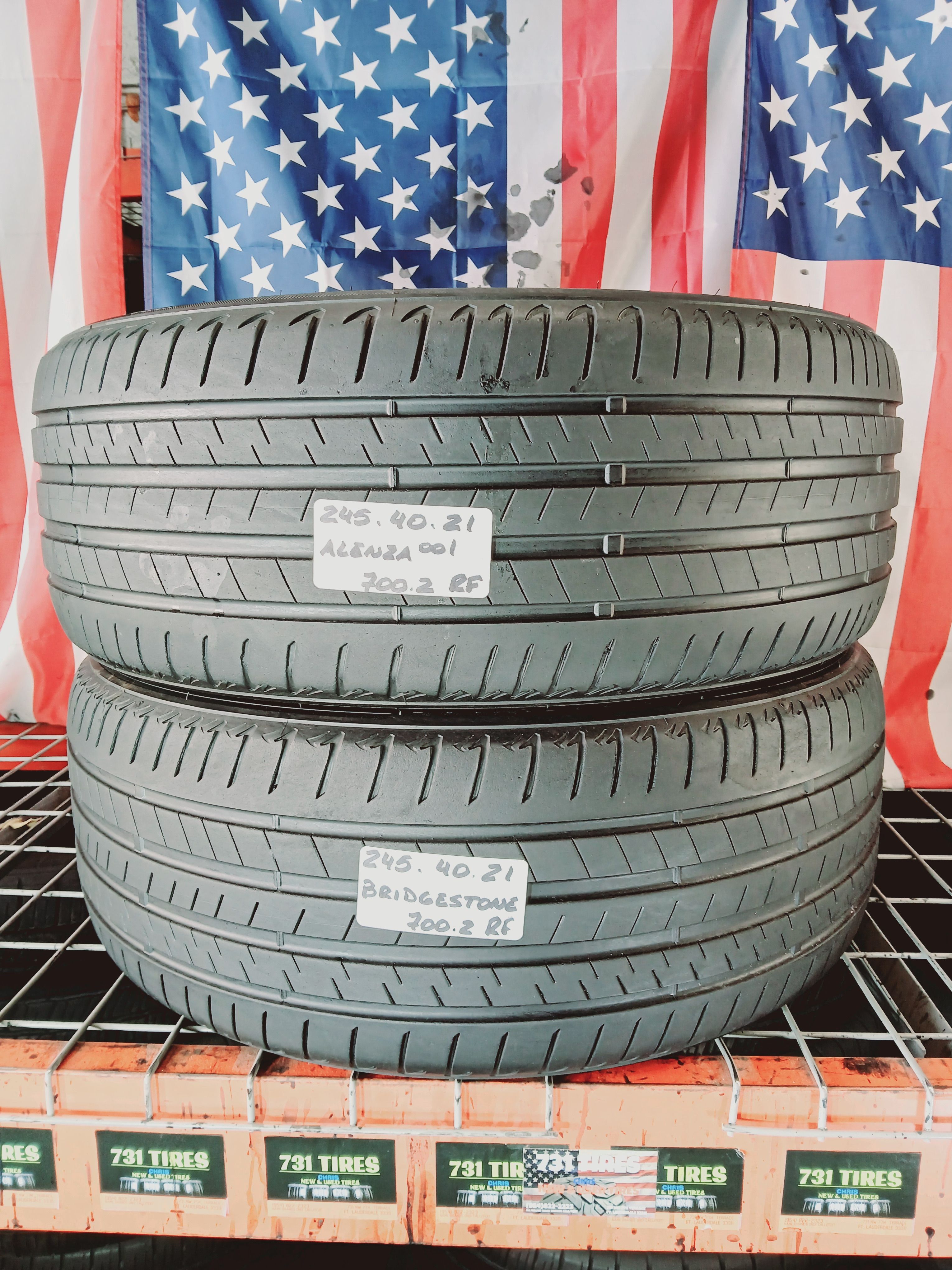 245/40RF21 BRIDGESTONE ALENZA AS LS100 245/40R21 RUN FLAT LUXURY VEHICLE USED TIRES 245 40 21