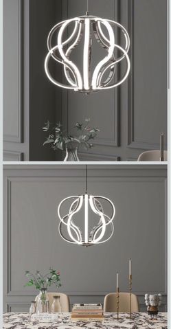 Modern LED Chandelier Acrylic Design Adjustable Hanging Chandelier Easy Install Suitable for Dining Room Living Room Bedroom Kitchen and Corridor