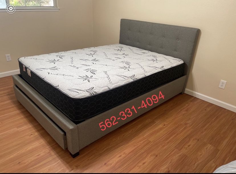 Gray Queen Bed With Nice 10” Orthopedic Supreme Mattress Included  Home & Garden