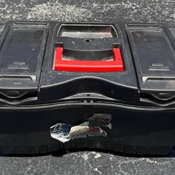 Large Tool Box w/ Tools & Accessories – Power Strip, Saw, More – Used