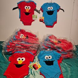 Elmo, Cookie Moster & Batman Bodysuit 