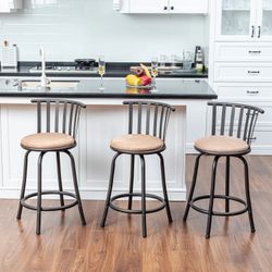 Homy Casa · Pistil 3PC Barstool Set · Adjustable Height · Microsuede Comfort 