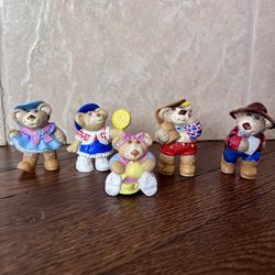 Vintage 1980s Furskin Bear Toy Set