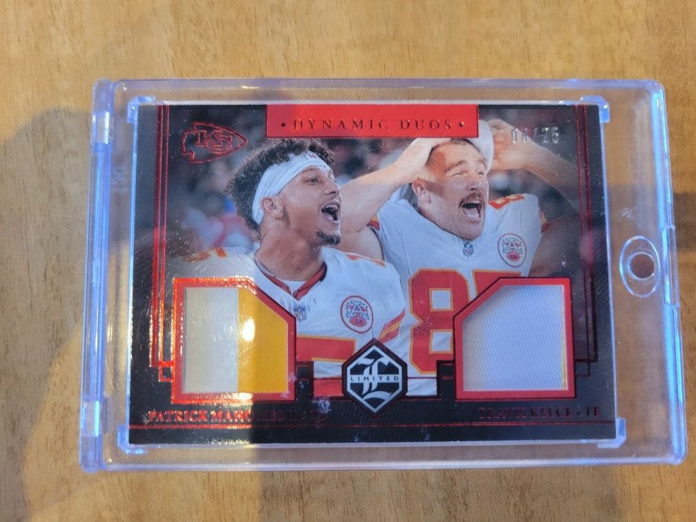 2023 Limited Dynamic Duos Two Color Patch  Patrick Mahomes Travis Kelce #/25