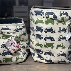 Set Of Two Tractor Storage Bins 