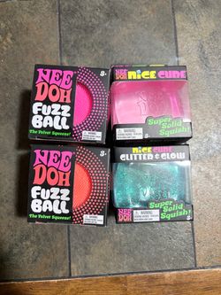 Nee Doh Fuzz Ball and Nice Cube 4-Pack