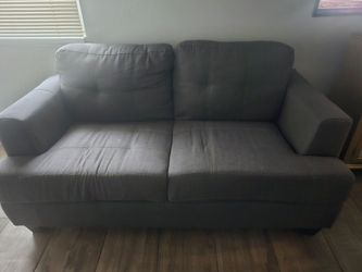 Gray Fabric Loveseat Sofa