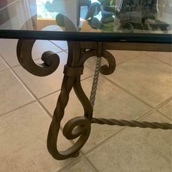 Coffee Table Base Is Pewter In Color 