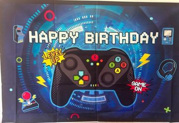 Gaming Birthday Backdrop