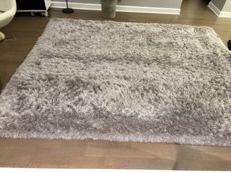 Gray plush rug