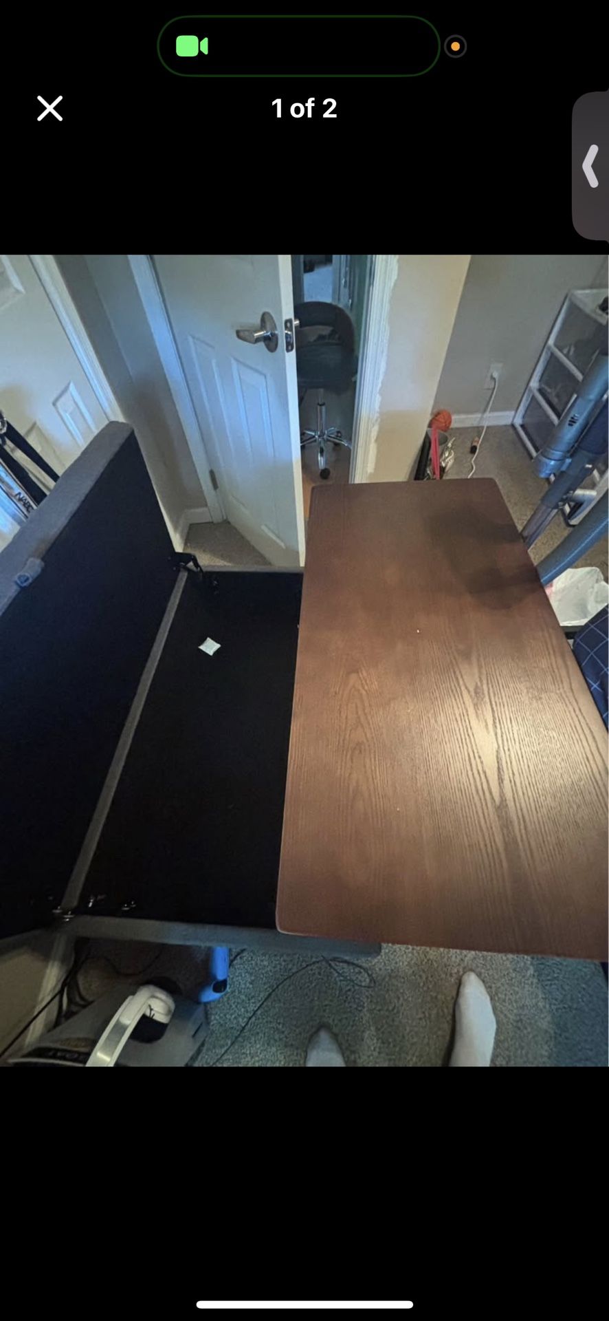 Futon with desk inside