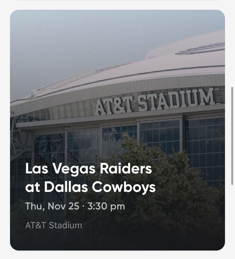 Dallas Cowboys Vs Las Vegas Raiders. (THANKSGIVING)