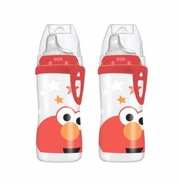 NUK Elmo Active Cup, 10oz, 2 Pack – BPA Free, Spill Proof Sippy Cup