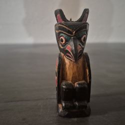 Handmade Alsakan Natives Tribe Religious Wooden Figurine