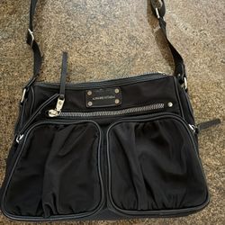 Adrienne Vittadini Lightweight Collection Crossbody with Two Zippered Pocket Black Crossbody