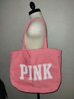 Pink Victoria's Secret Coral Pink Large Zippered Tote Beach Tote