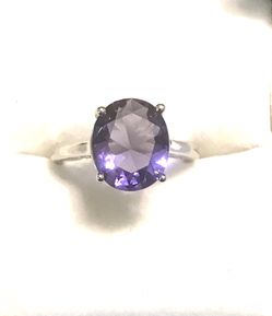 Sterling Purple Stone Ring Sz 7.5 NWT