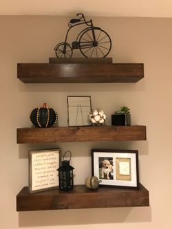 Custom made floating shelves