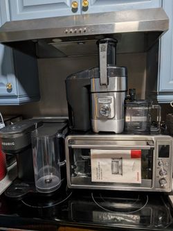 Keurig K-Brew + Chill Iced & Hot Single Serve Coffee Maker, Cuisinart juicer, & Toshiba multi toaster oven