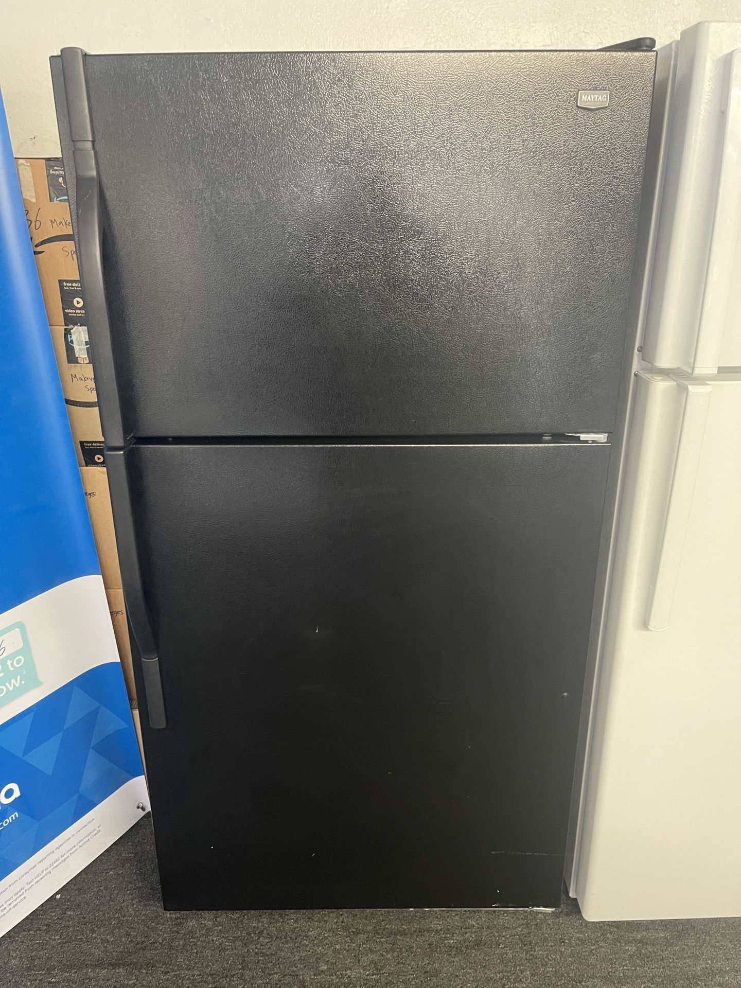 Maytag black top and bottom refrigerator 22 cubic