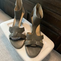 Grey Leather Sandals 